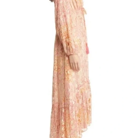 Ciebon Crissta Metallic Print Light Pink Long Sleeve Maxi Dress Size XS - Picture 7 of 8